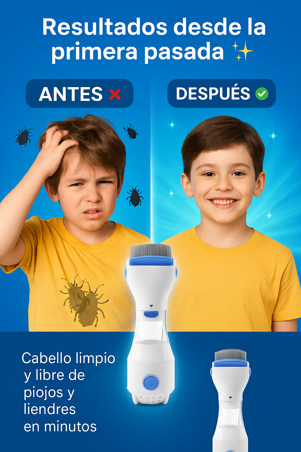 PiojoClean® PEINE ASPIRADOR DE PIOJOS